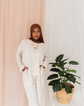 Beige linen blouse